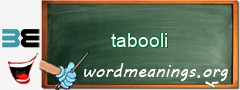 WordMeaning blackboard for tabooli